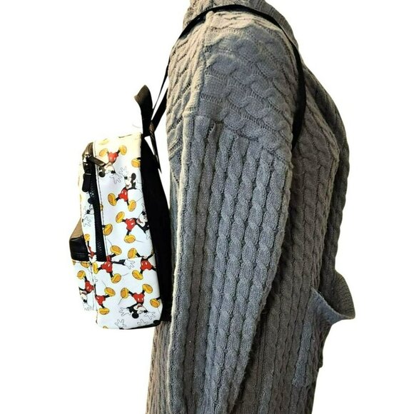 NWT Disney Mickey Mouse Synthetic Leather Backpack Style Purse - Picture 2 of 11